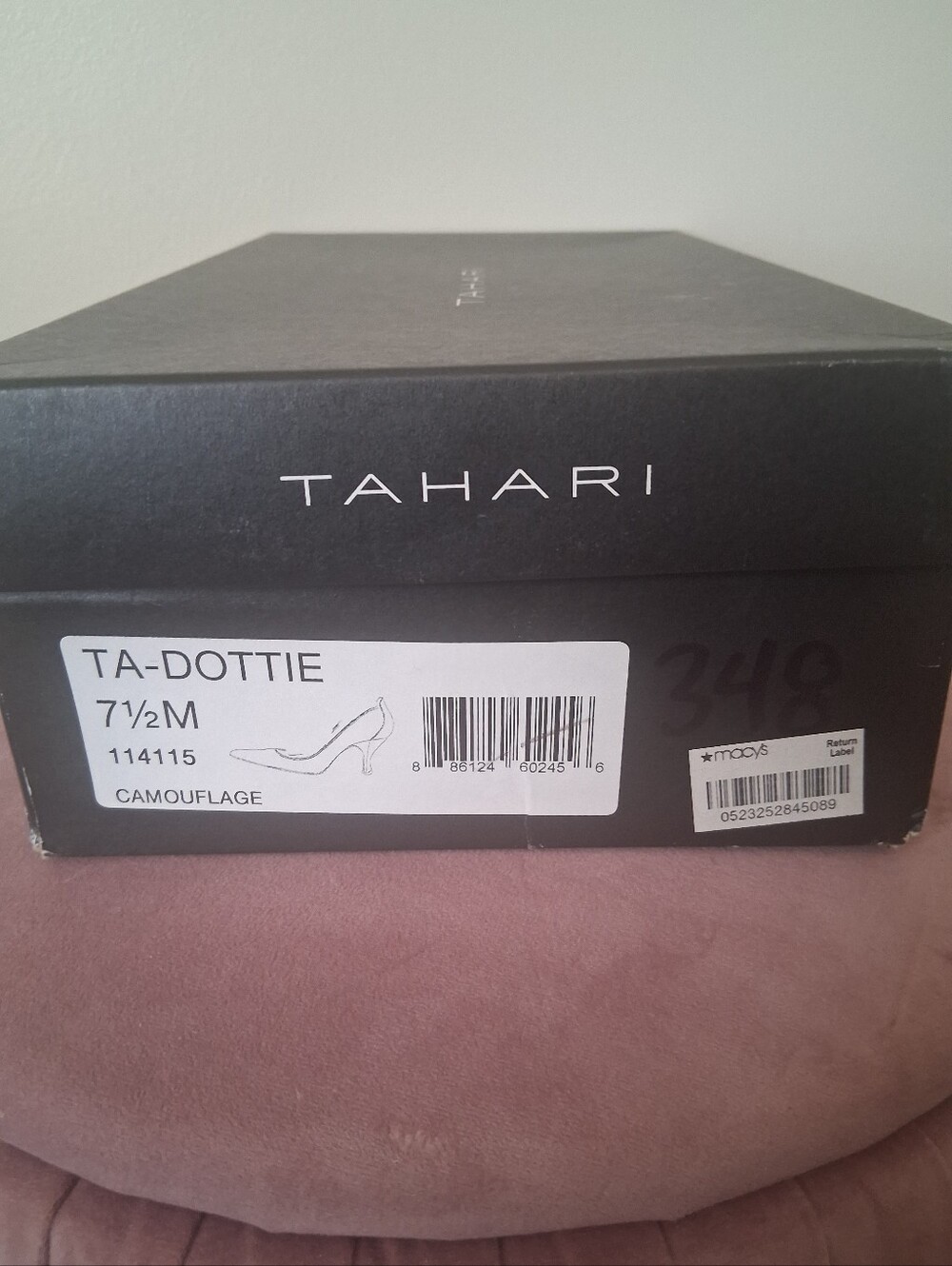 Tahari Dottie Camouflage Pointed-Toe Kitten Heel Pumps - Size 71/2 - Picture 10 of 10